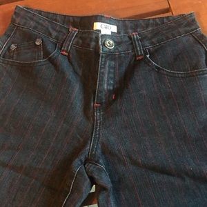 NWOT Cato new jeans.  Dark blue with red pinstripe.